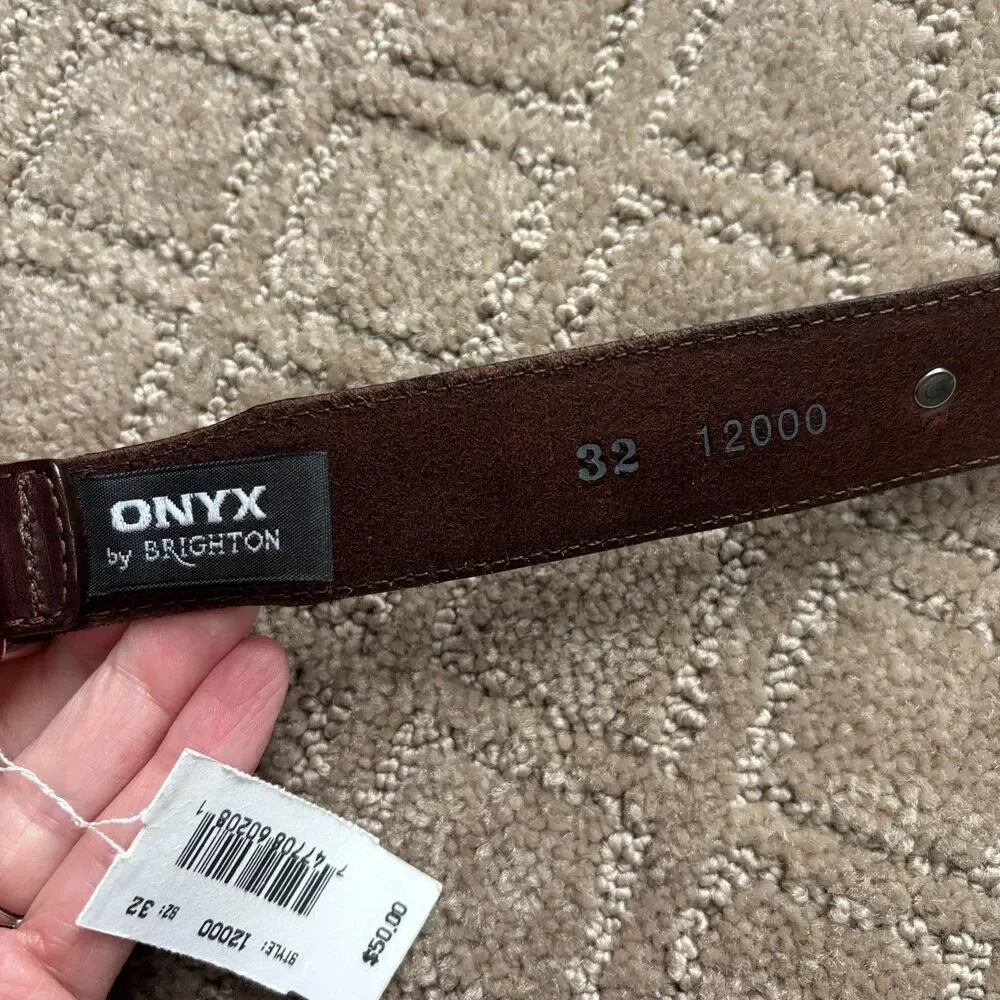 Brighton Onyx VTG Leather Golf Belt Men's 32 Brown Black Classic 1
